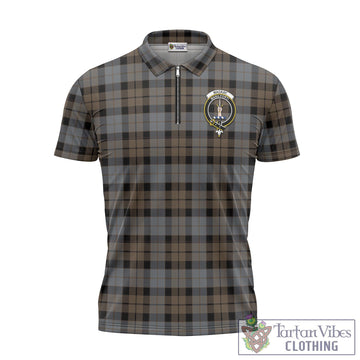 MacKay Weathered Tartan Zipper Polo Shirt with Family Crest