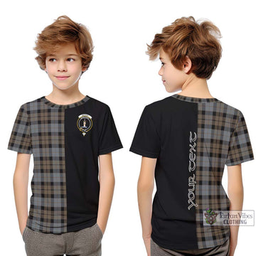 MacKay Weathered Tartan Kid T-Shirt with Family Crest and Half Of Me Style