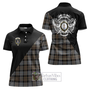 MacKay Weathered Tartan Women's Polo Shirt with Family Crest and Military Logo Style