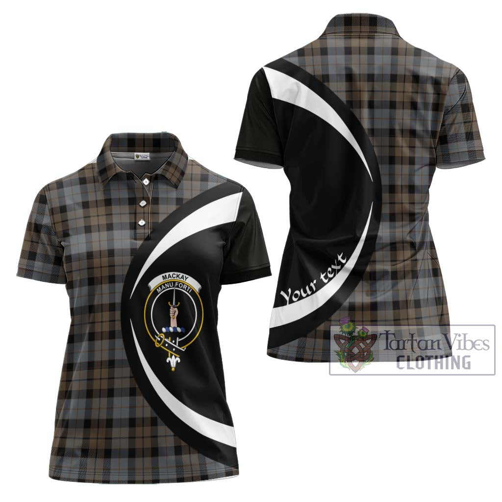 MacKay Weathered Tartan Women's Polo Shirt with Family Crest Circle Style Women - Tartan Vibes Clothing