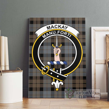 MacKay Weathered Tartan Canvas Print Wall Art with Family Crest