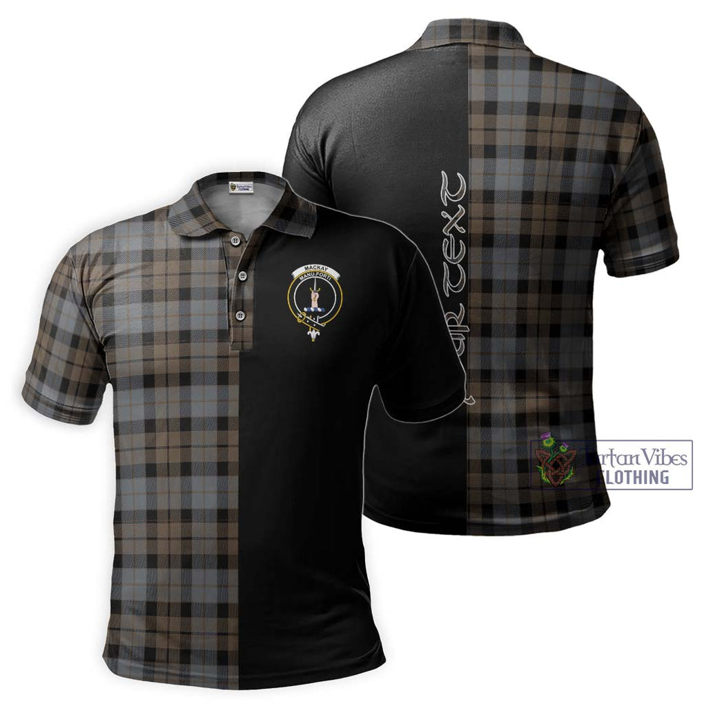 MacKay Weathered Tartan Polo Shirt with Family Crest and Half Of Me Style Kid - Tartanvibesclothing Shop