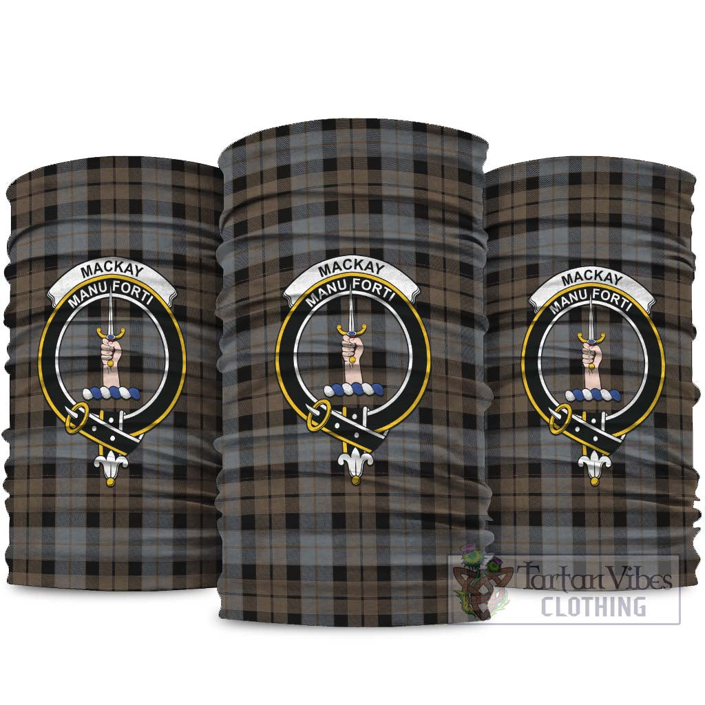 MacKay Weathered Tartan Neck Gaiters, Tartan Bandanas, Tartan Head Band with Family Crest