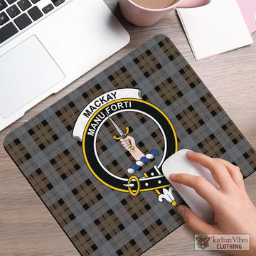 MacKay Weathered Tartan Mouse Pad with Family Crest