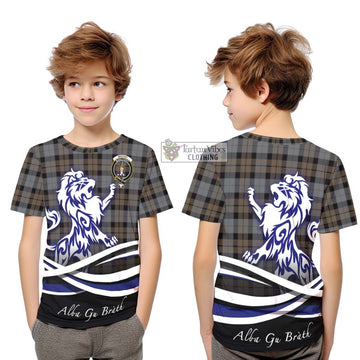 MacKay Weathered Tartan Kid T-Shirt with Alba Gu Brath Regal Lion Emblem