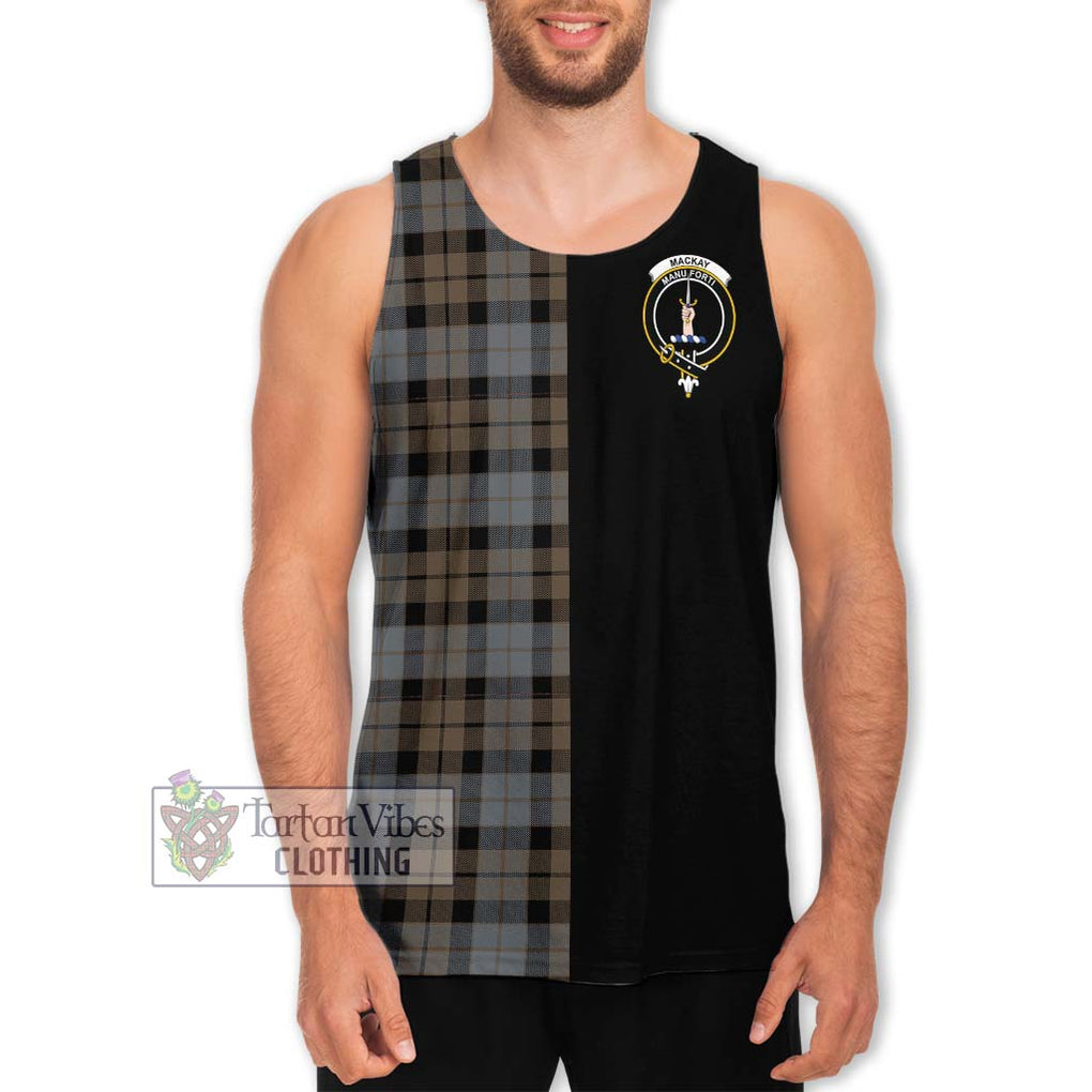 MacKay Weathered Tartan Men's Tank Top with Family Crest and Half Of Me Style Men - Tartanvibesclothing Shop