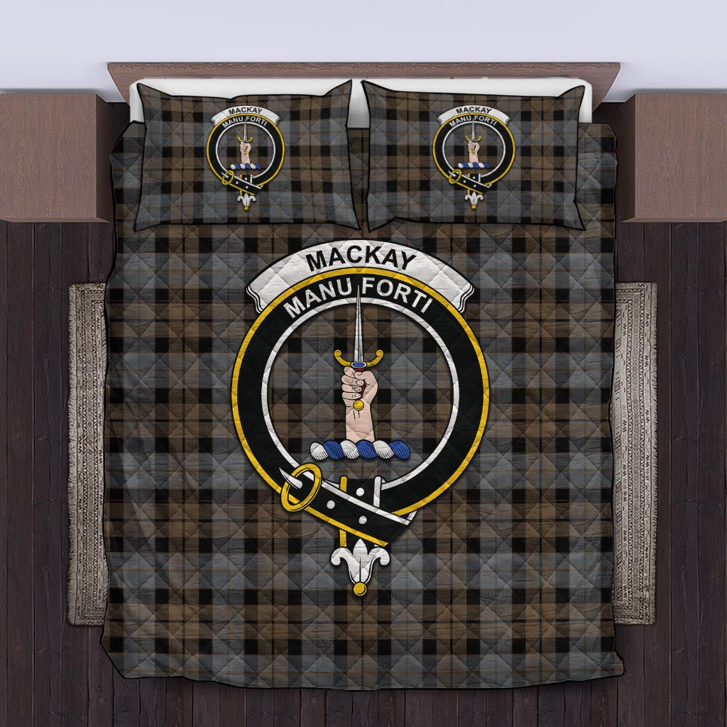 MacKay Weathered Tartan Quilt Bed Set with Family Crest Twin - Tartanvibesclothing