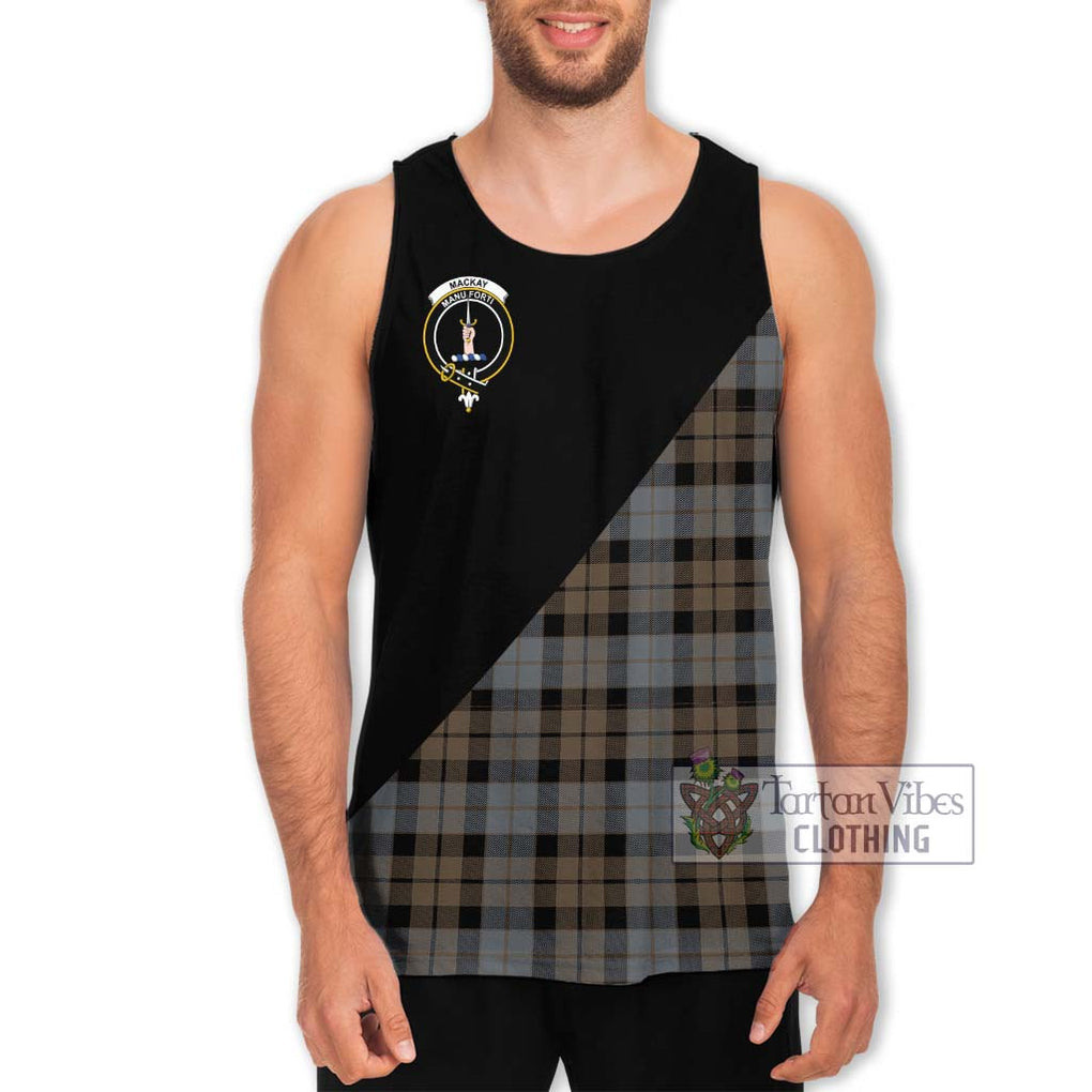 MacKay Weathered Tartan Men's Tank Top with Family Crest and Military Logo Style Men - Tartanvibesclothing Shop