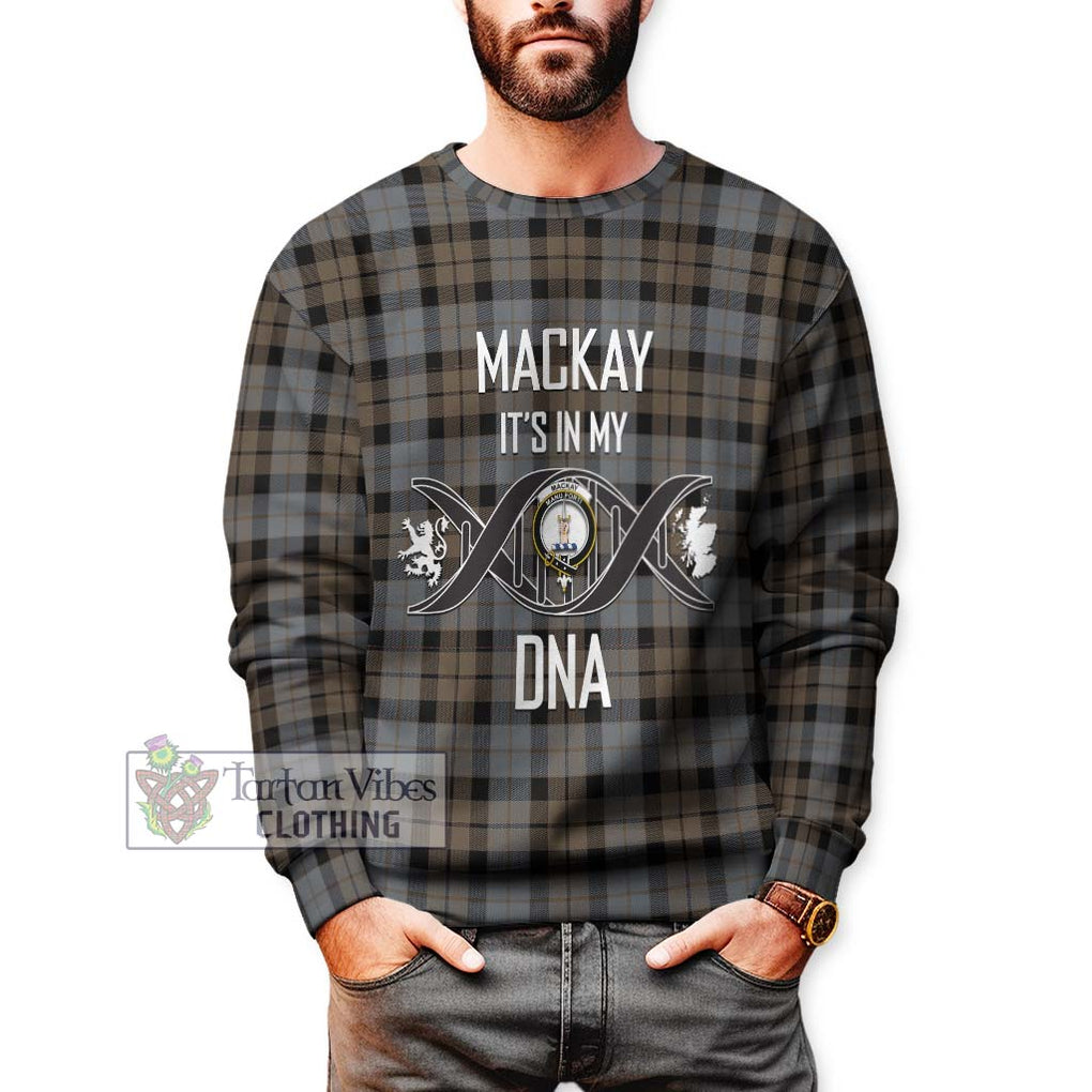 MacKay Weathered Tartan Sweatshirt with Family Crest DNA In Me Style Unisex - Tartanvibesclothing Shop