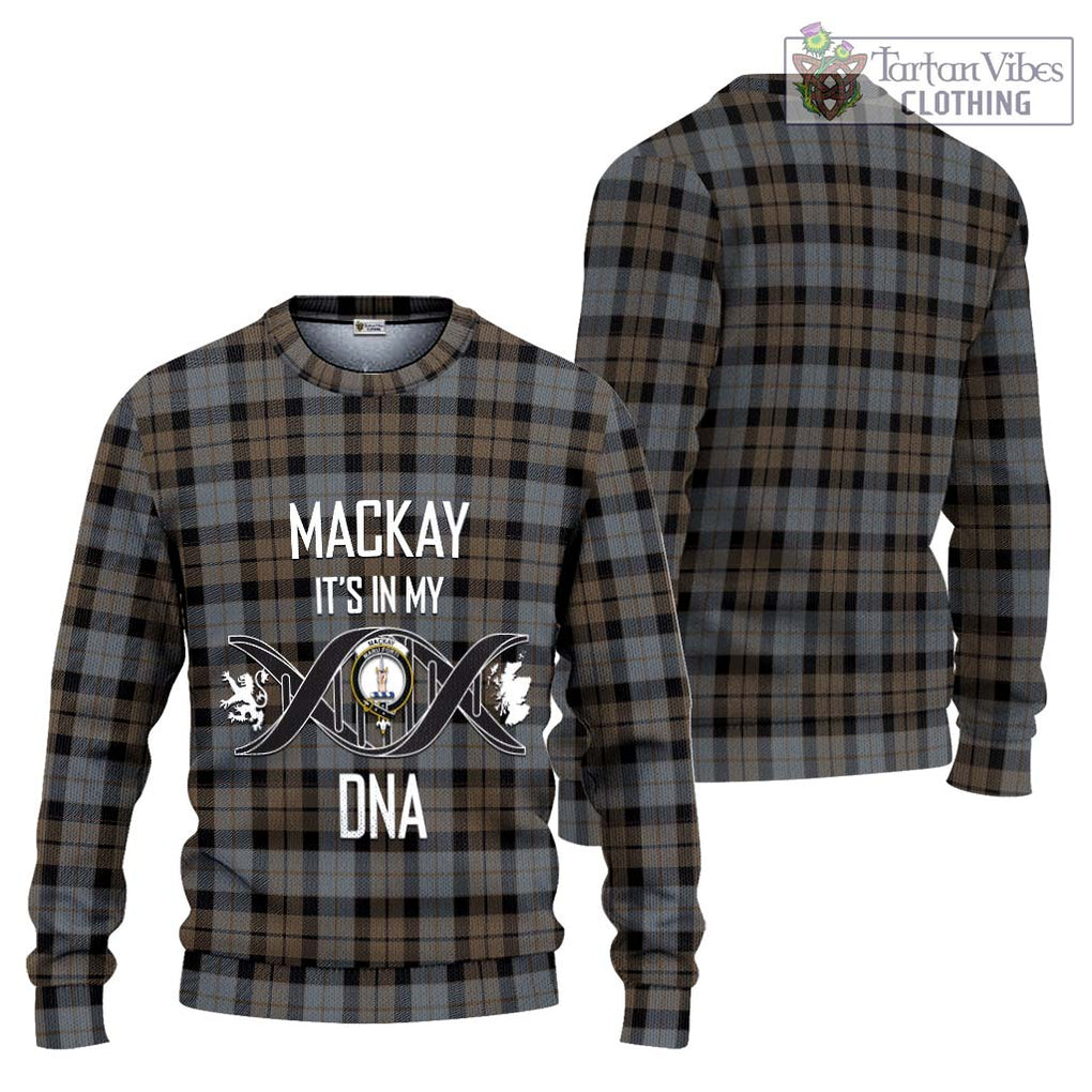 MacKay Weathered Tartan Knitted Sweater with Family Crest DNA In Me Style Unisex - Tartanvibesclothing Shop