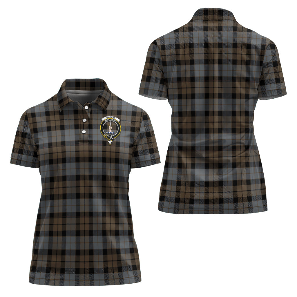 MacKay Weathered Tartan Polo Shirt with Family Crest For Women Women - Tartan Vibes Clothing