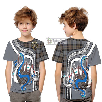 MacKay Weathered Tartan Kid T-Shirt with Epic Bagpipe Style