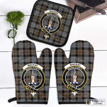 MacKay Weathered Tartan Combo Oven Mitt & Pot-Holder with Family Crest