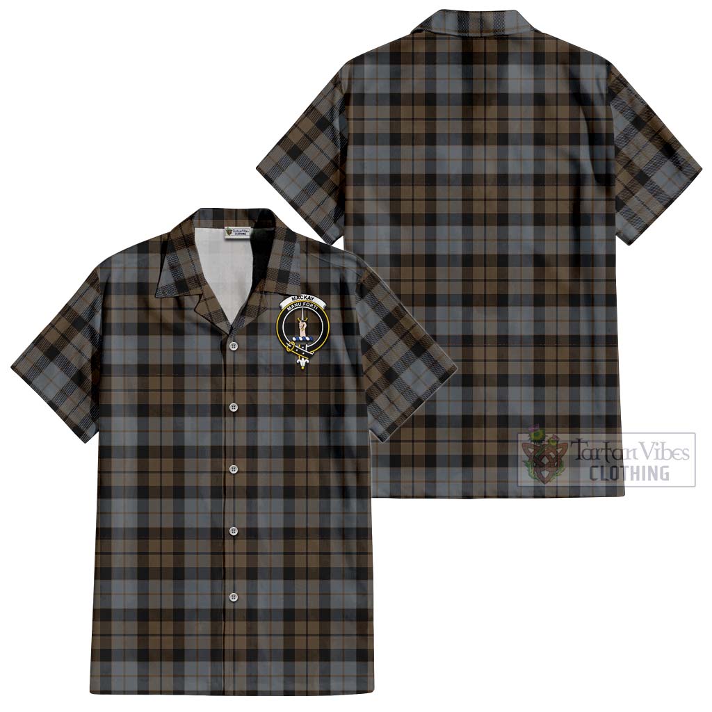 Tartan Vibes Clothing MacKay Weathered Tartan Cotton Hawaiian Shirt with Family Crest