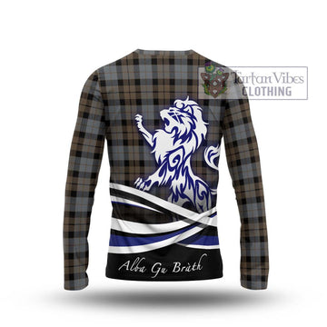 MacKay Weathered Tartan Long Sleeve T-Shirt with Alba Gu Brath Regal Lion Emblem