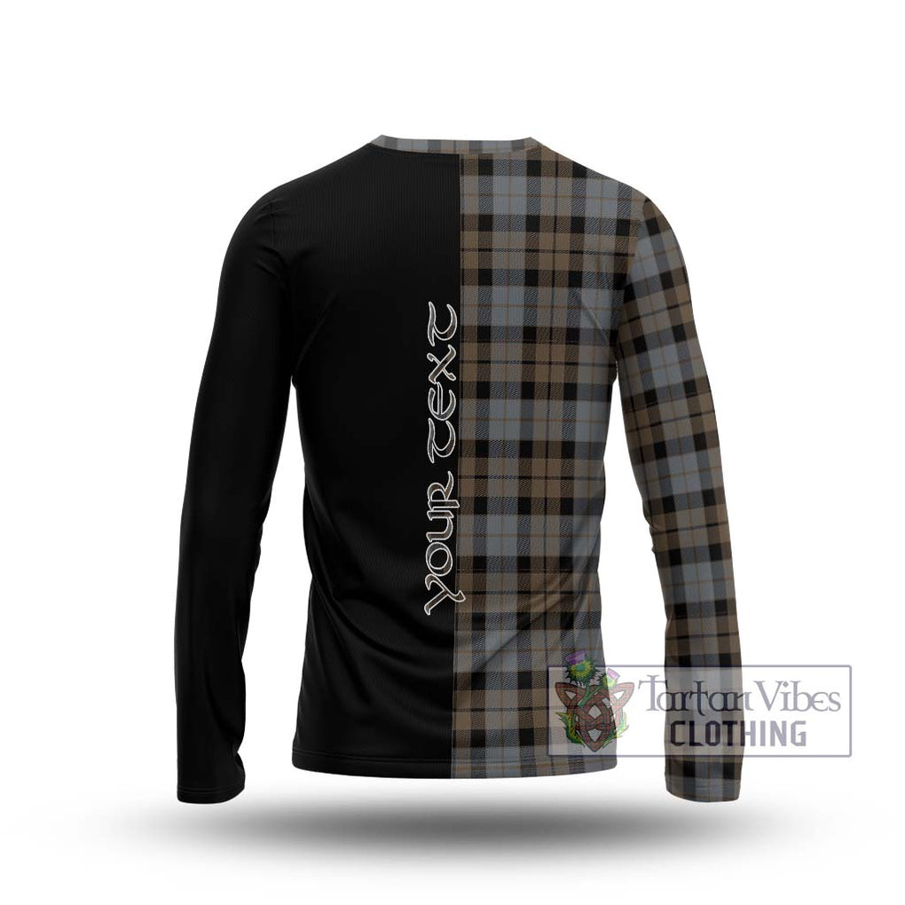 MacKay Weathered Tartan Long Sleeve T-Shirt with Family Crest and Half Of Me Style - Tartanvibesclothing Shop