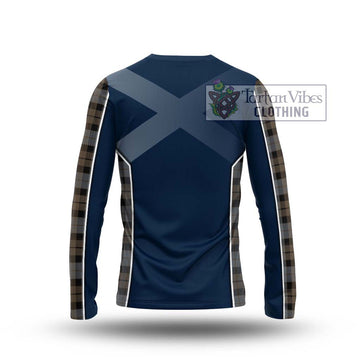 MacKay Weathered Tartan Long Sleeve T-Shirt with Family Crest and Lion Rampant Vibes Sport Style