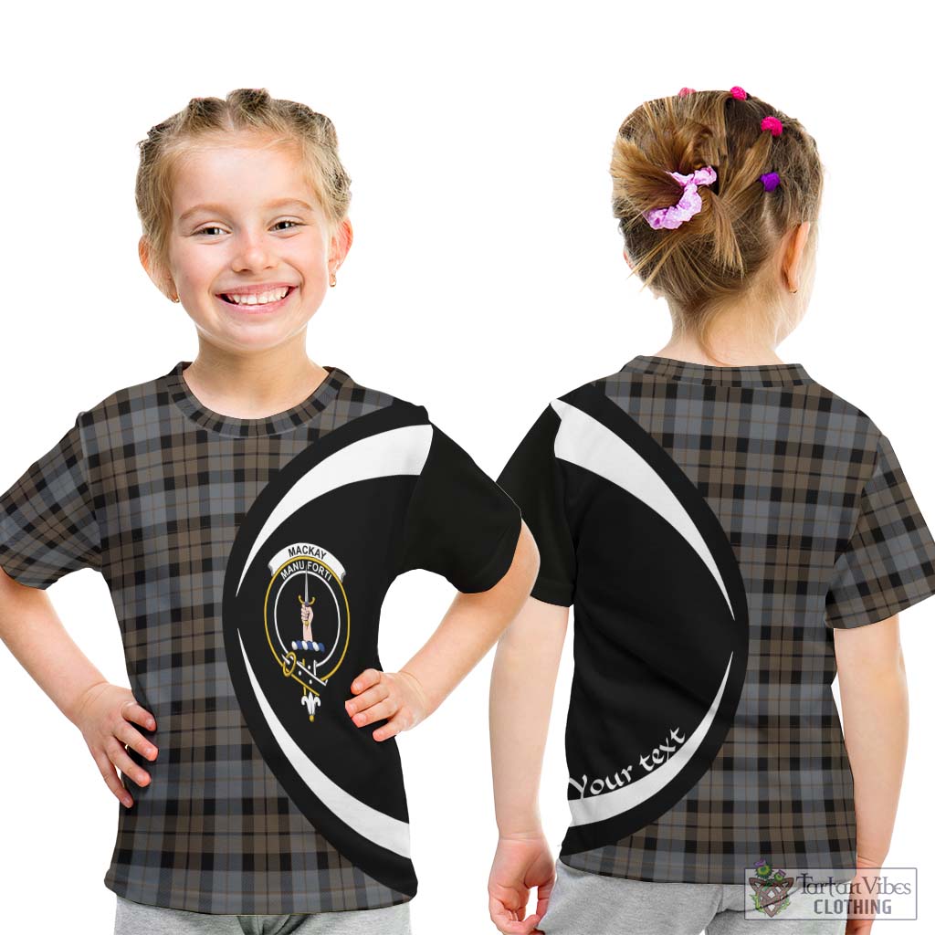 MacKay Weathered Tartan Kid T-Shirt with Family Crest Circle Style - Tartan Vibes Clothing