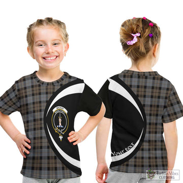 MacKay Weathered Tartan Kid T-Shirt with Family Crest Circle Style