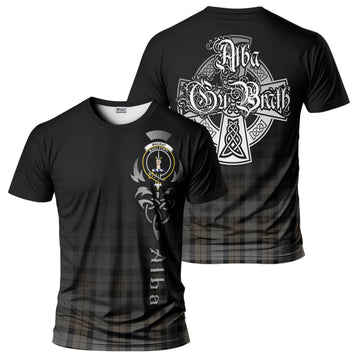 MacKay Weathered Tartan T-Shirt Featuring Alba Gu Brath Family Crest Celtic Inspired