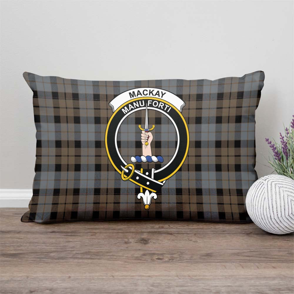 MacKay Weathered Tartan Pillow Cover with Family Crest Rectangle Pillow Cover - Tartanvibesclothing