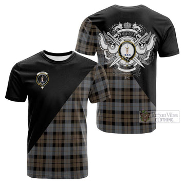 MacKay Weathered Tartan Cotton T-shirt with Family Crest and Military Logo Style