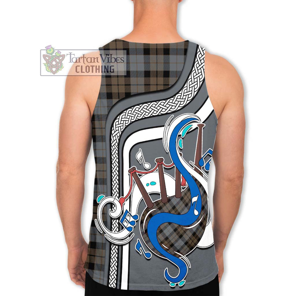 MacKay Weathered Tartan Men's Tank Top with Epic Bagpipe Style - Tartanvibesclothing Shop