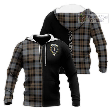 MacKay Weathered Tartan Knitted Hoodie with Family Crest and Half Of Me Style