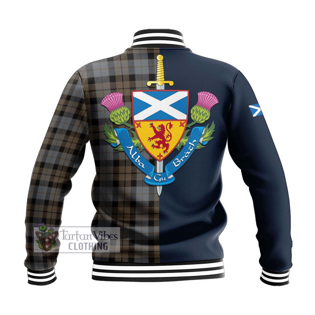 Tartan Vibes Clothing MacKay Weathered Tartan Baseball Jacket with Scottish Lion Royal Arm Half Style