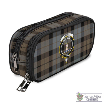 MacKay Weathered Tartan Pen and Pencil Case with Family Crest