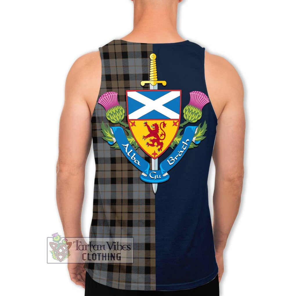 Tartan Vibes Clothing MacKay Weathered Tartan Men's Tank Top with Scottish Lion Royal Arm Half Style