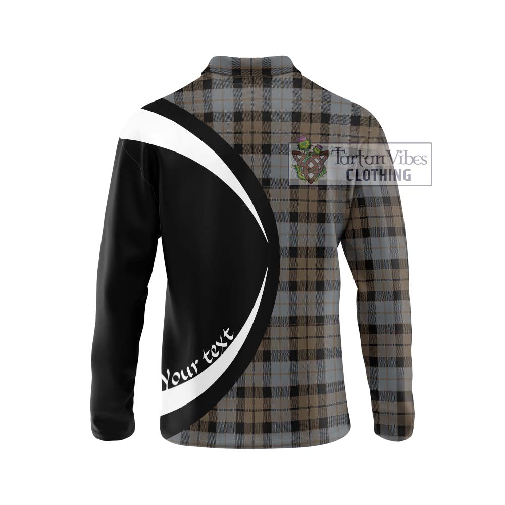 MacKay Weathered Tartan Long Sleeve Polo Shirt with Family Crest Circle Style - Tartan Vibes Clothing