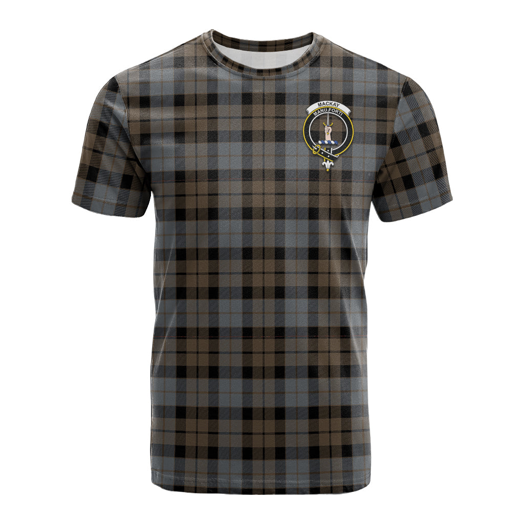 MacKay Weathered Tartan T-Shirt with Family Crest - Tartan Vibes Clothing