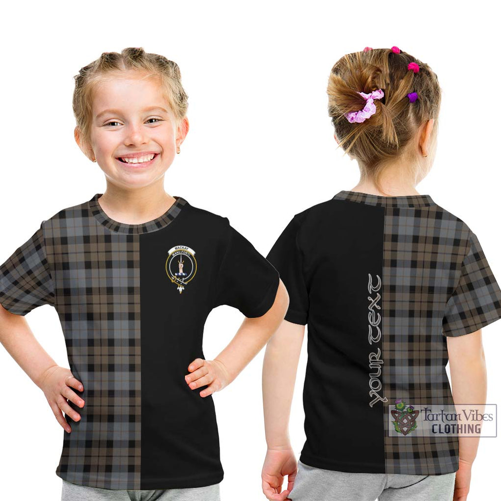 MacKay Weathered Tartan Kid T-Shirt with Family Crest and Half Of Me Style - Tartanvibesclothing Shop