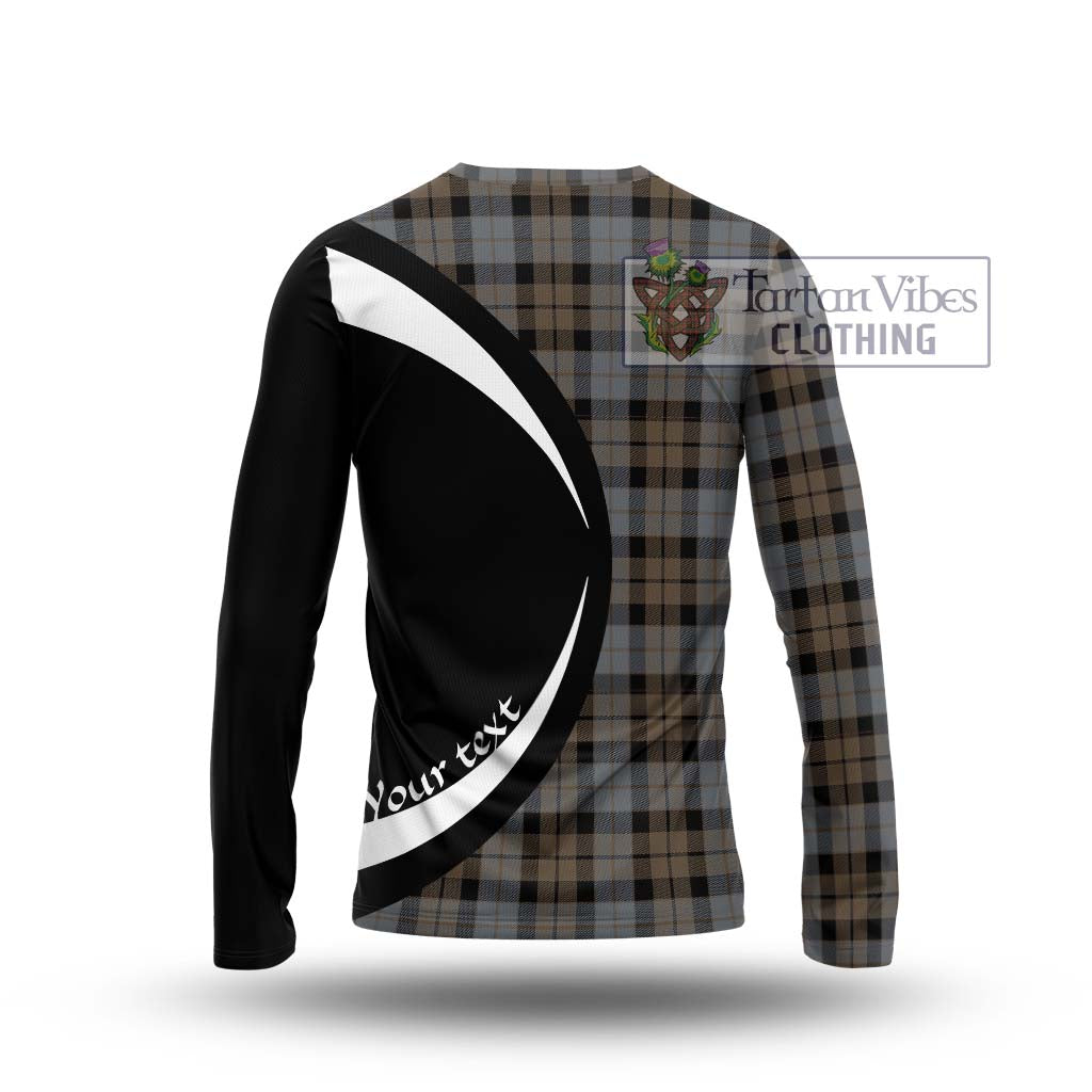 MacKay Weathered Tartan Long Sleeve T-Shirt with Family Crest Circle Style - Tartan Vibes Clothing