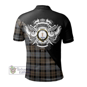 MacKay Weathered Tartan Polo Shirt with Family Crest and Military Logo Style