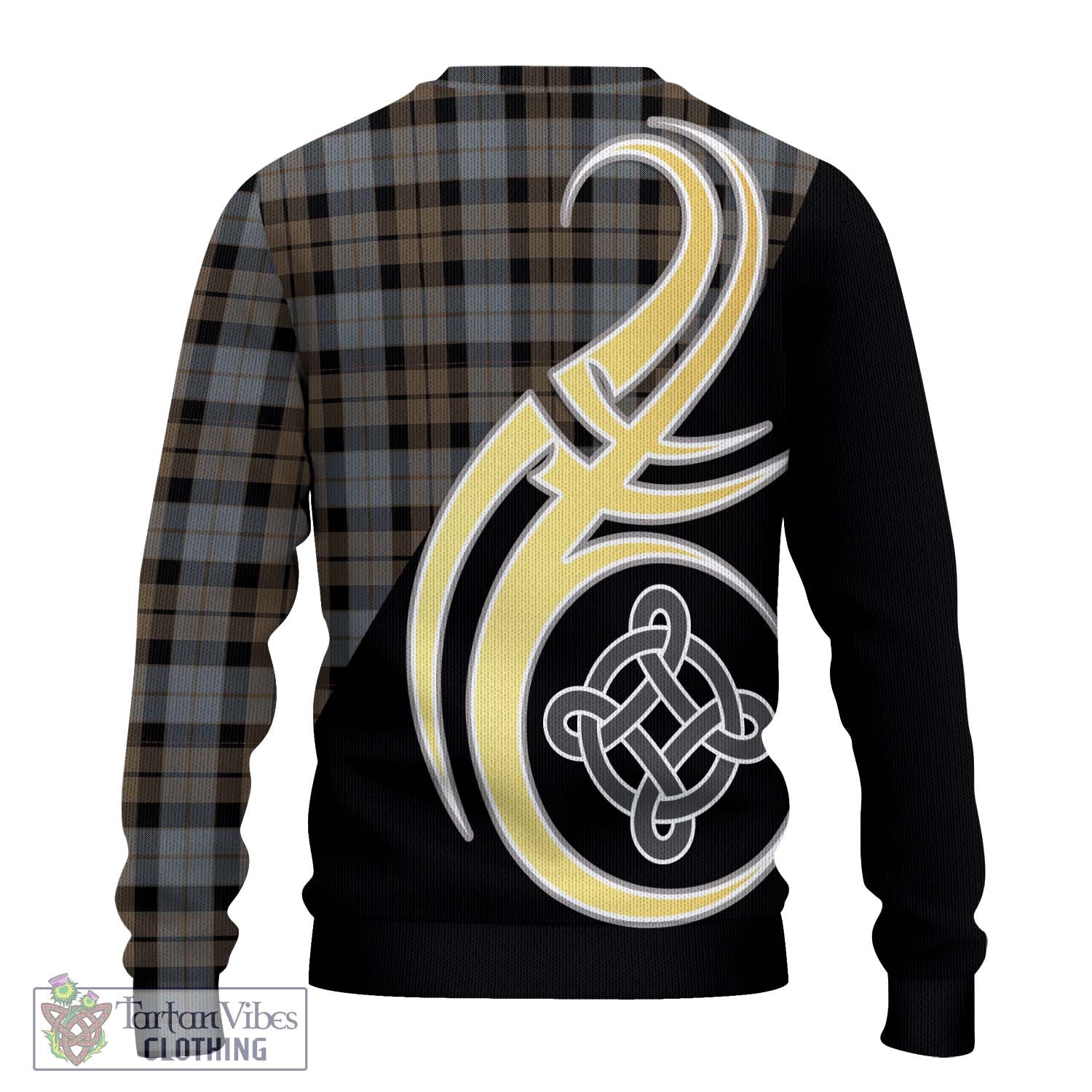 MacKay Weathered Tartan Knitted Sweater with Family Crest and Celtic Symbol Style - Tartan Vibes Clothing