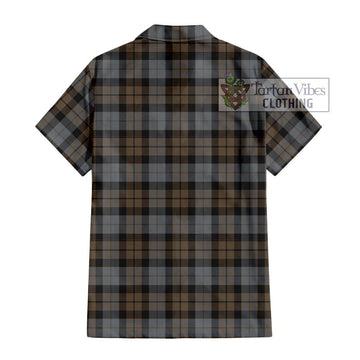 MacKay Weathered Tartan Short Sleeve Button Shirt with Family Crest DNA In Me Style