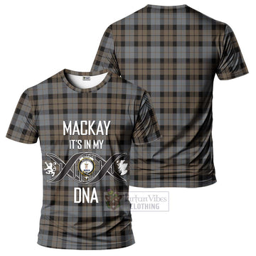 MacKay Weathered Tartan T-Shirt with Family Crest DNA In Me Style