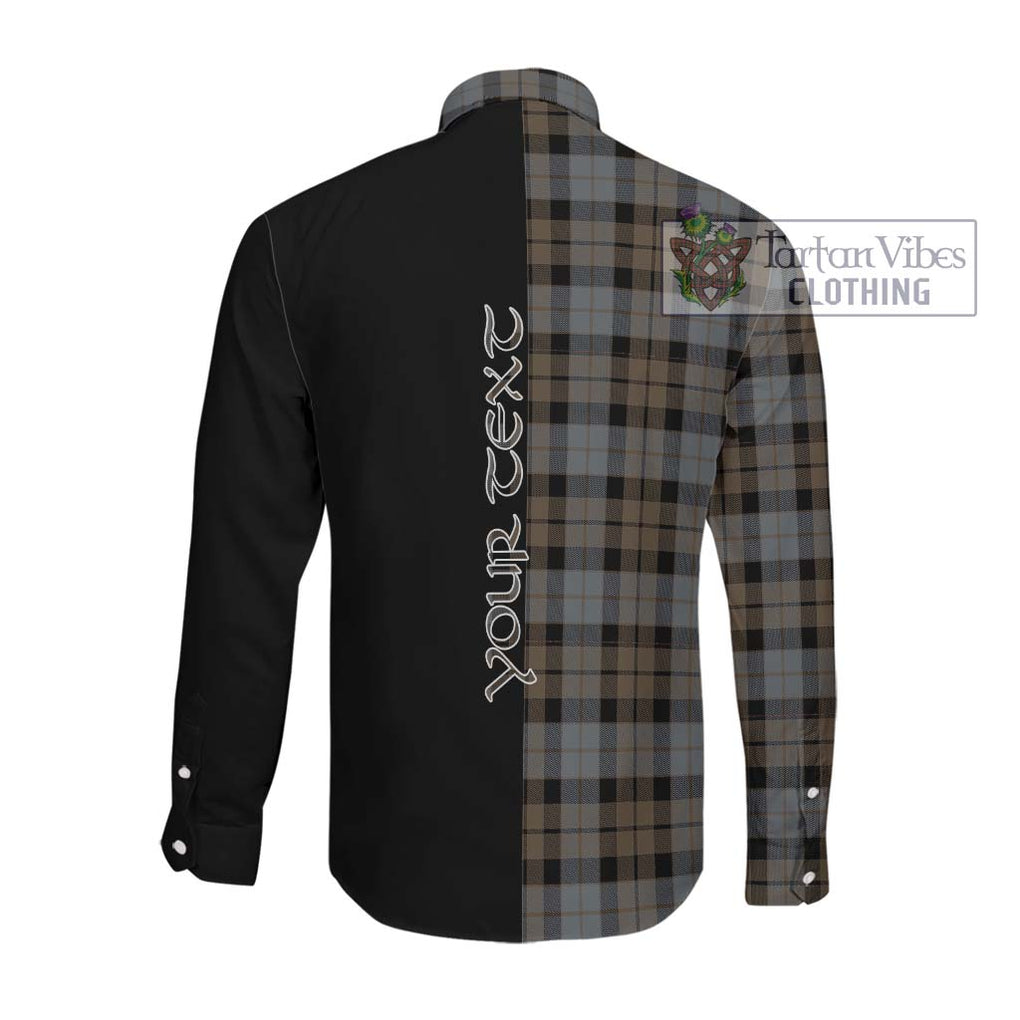 MacKay Weathered Tartan Long Sleeve Button Shirt with Family Crest and Half Of Me Style Men's Shirt - Tartanvibesclothing Shop