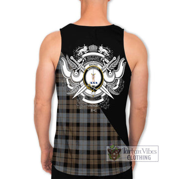 MacKay Weathered Tartan Men's Tank Top with Family Crest and Military Logo Style