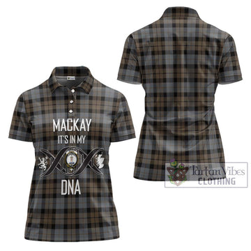 MacKay Weathered Tartan Women's Polo Shirt with Family Crest DNA In Me Style