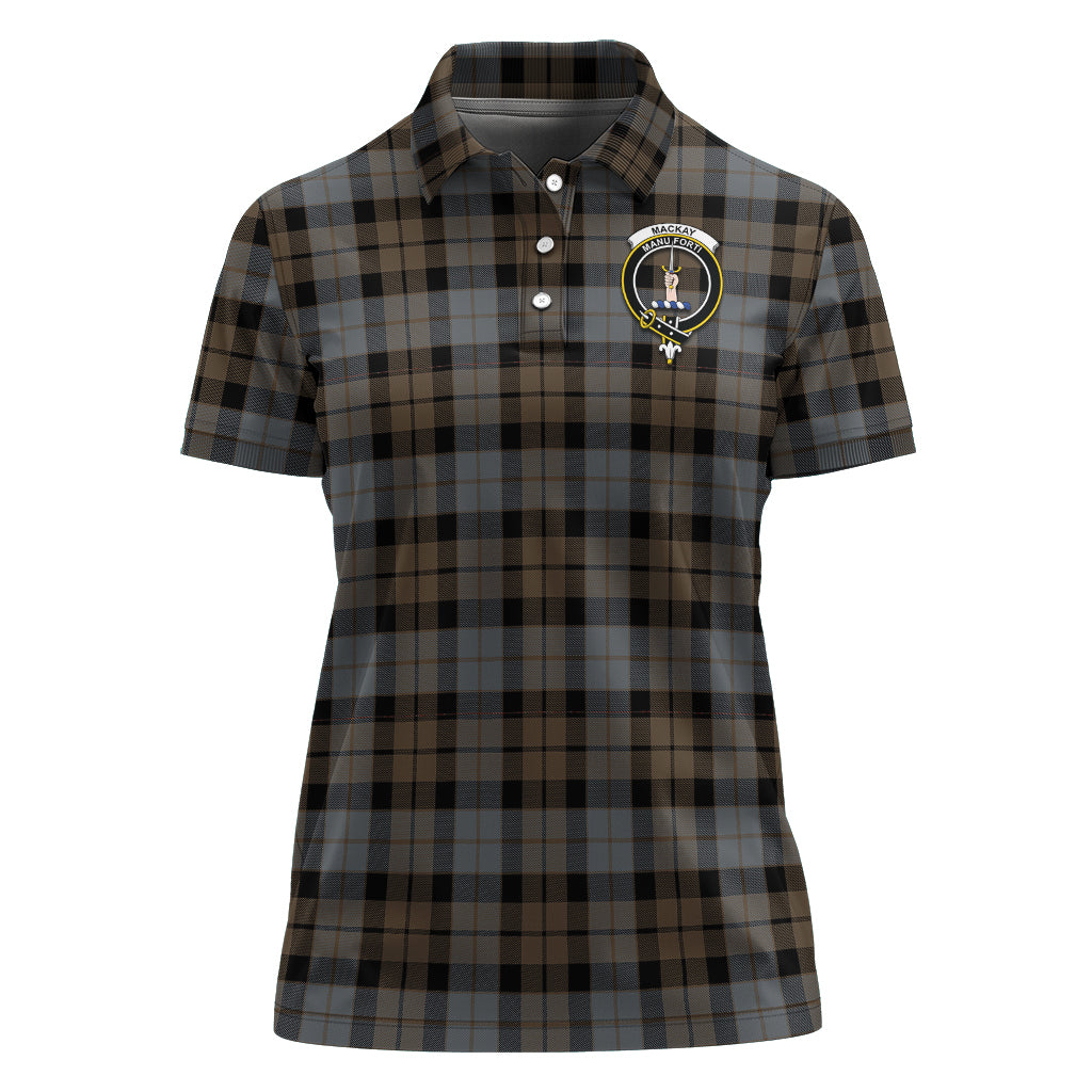 MacKay Weathered Tartan Polo Shirt with Family Crest For Women - Tartan Vibes Clothing