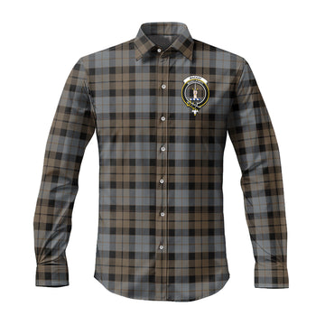 MacKay Weathered Tartan Long Sleeve Button Up Shirt with Family Crest