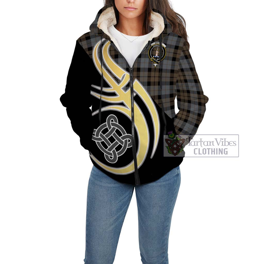 MacKay Weathered Tartan Sherpa Hoodie with Family Crest and Celtic Symbol Style Unisex - Tartan Vibes Clothing