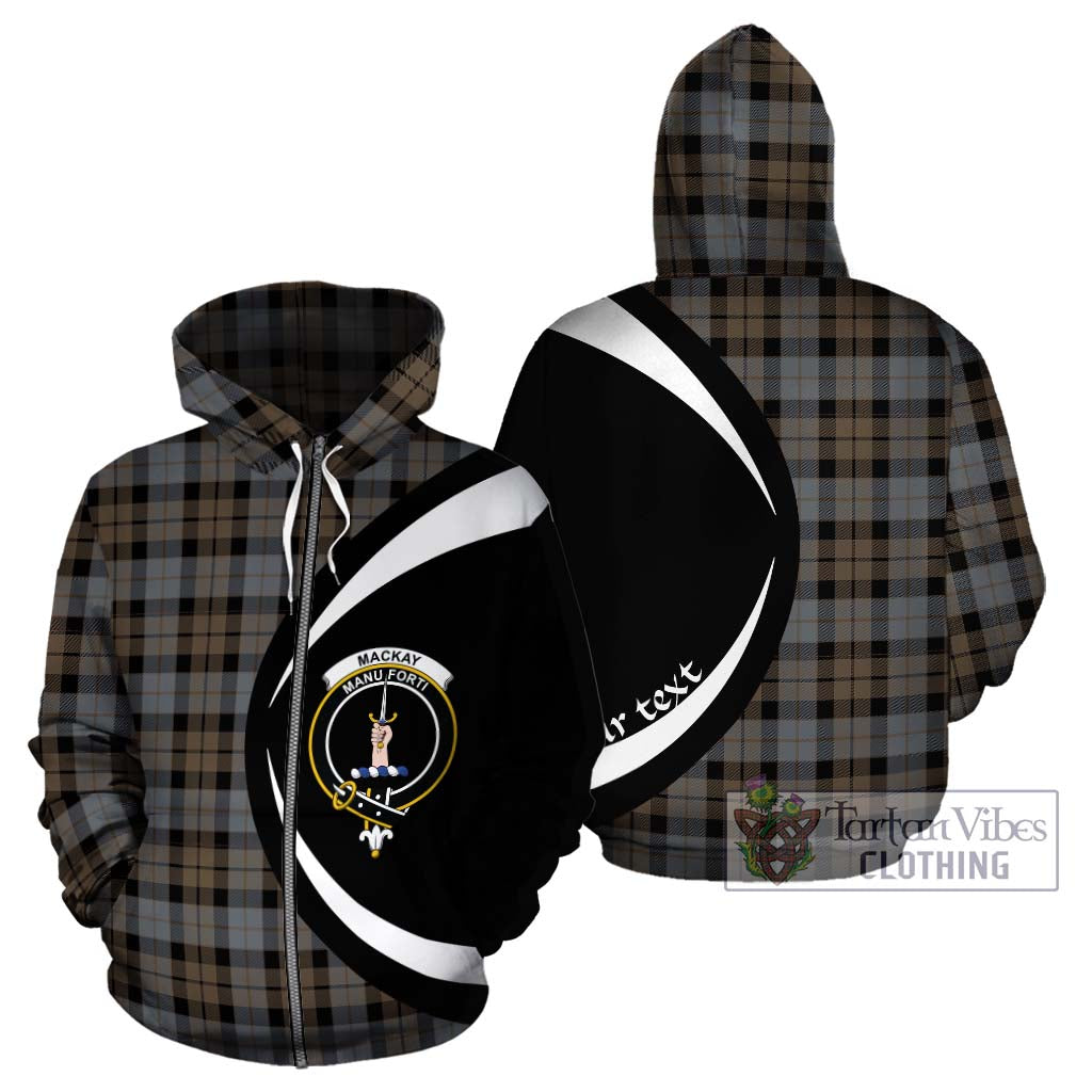 Tartan Vibes Clothing MacKay Weathered Tartan Hoodie with Family Crest Circle Style