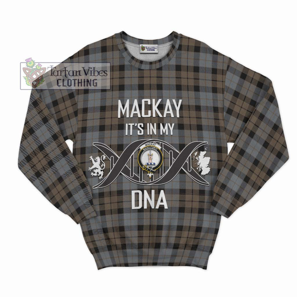 MacKay Weathered Tartan Sweatshirt with Family Crest DNA In Me Style - Tartanvibesclothing Shop