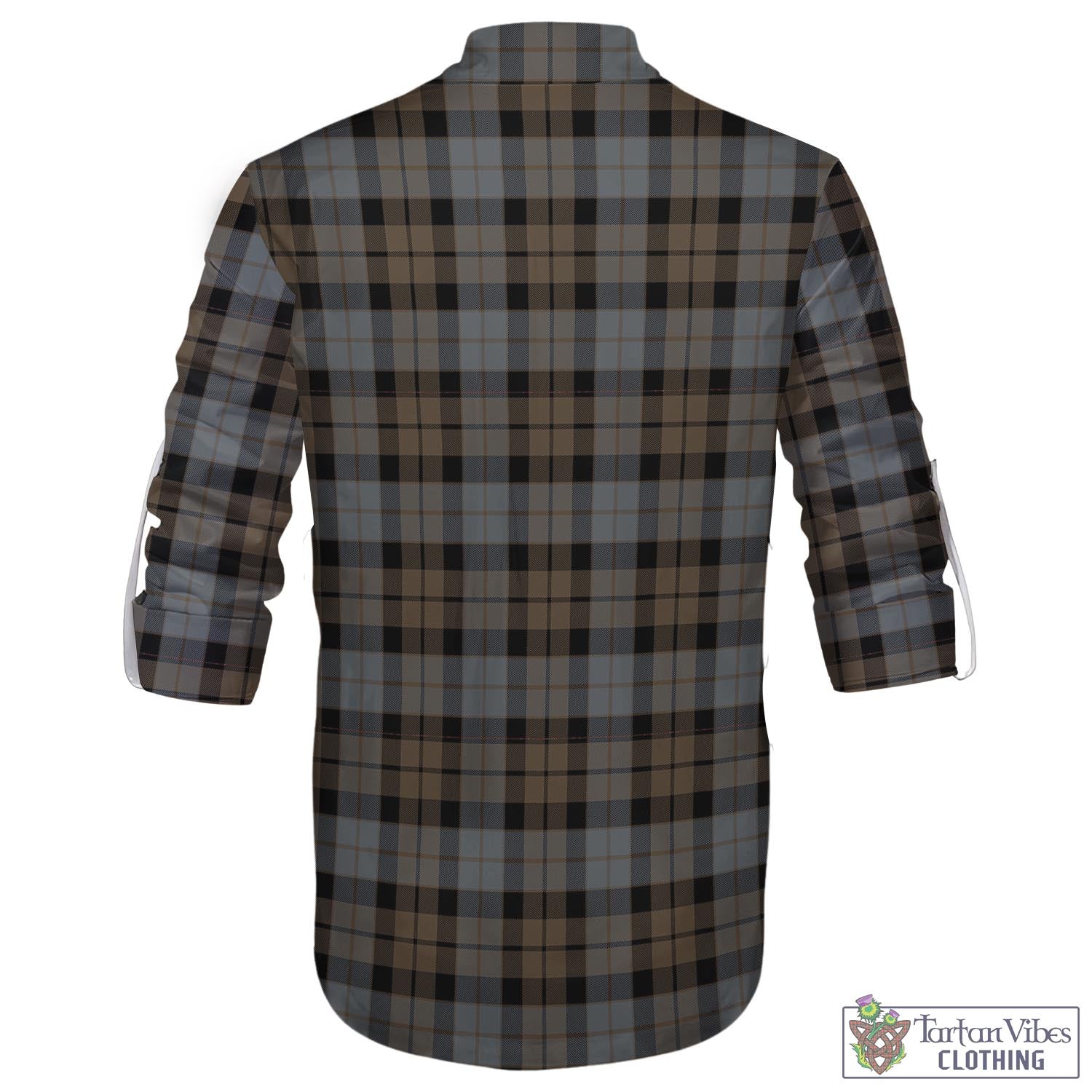 Tartan Vibes Clothing MacKay Weathered Tartan Men's Scottish Traditional Jacobite Ghillie Kilt Shirt