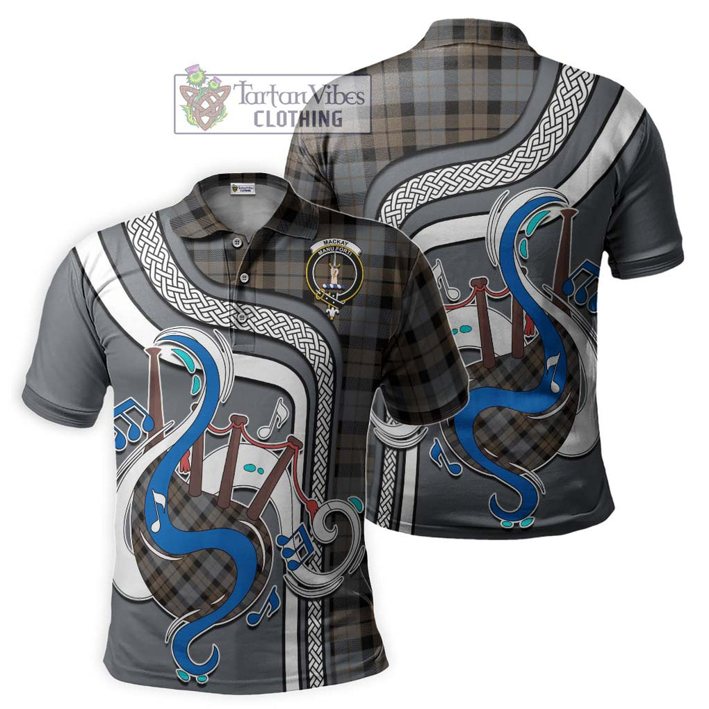 Tartan Vibes Clothing MacKay Weathered Tartan Polo Shirt with Epic Bagpipe Style