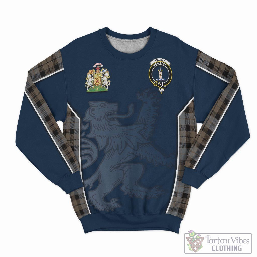 Tartan Vibes Clothing MacKay Weathered Tartan Sweater with Family Crest and Lion Rampant Vibes Sport Style